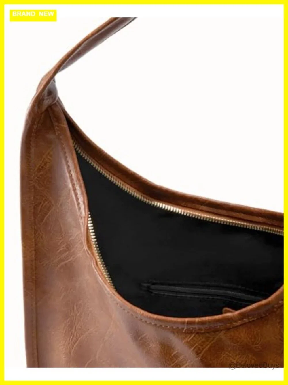 PU Leather Hobo Shoulder Bag, Spacious Tote with Detachable Pouch